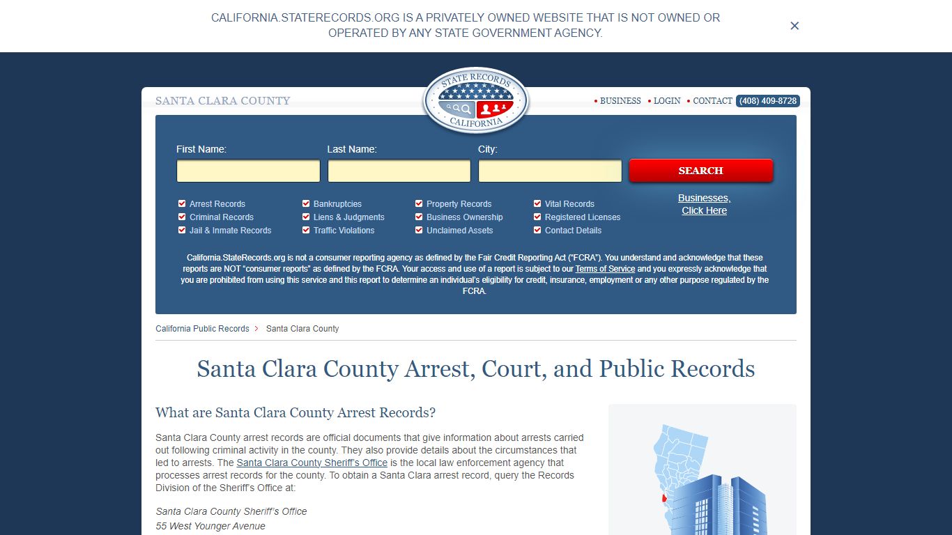 Santa Clara County Arrest, Court, and Public Records