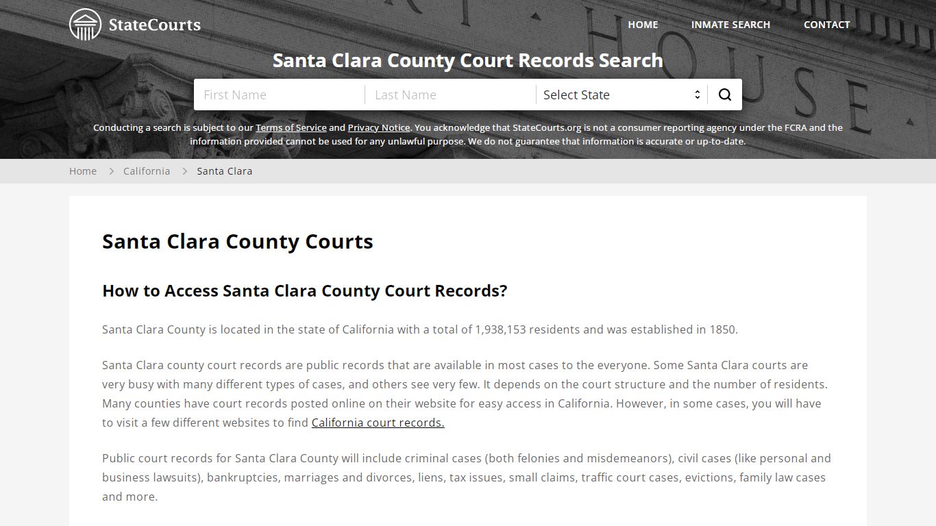 Santa Clara County, CA Courts - Records & Cases - StateCourts